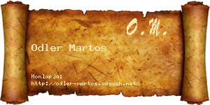 Odler Martos névjegykártya